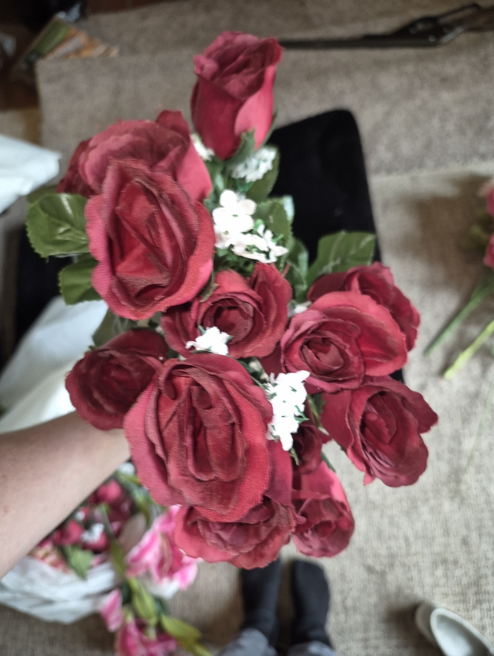 Red Rose Faux Floral Arrangement